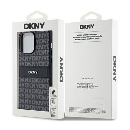 DKNY odos mono juostelės ir metalo logotipas – „iPhone 14 Pro Max“ dėklas (juodas)