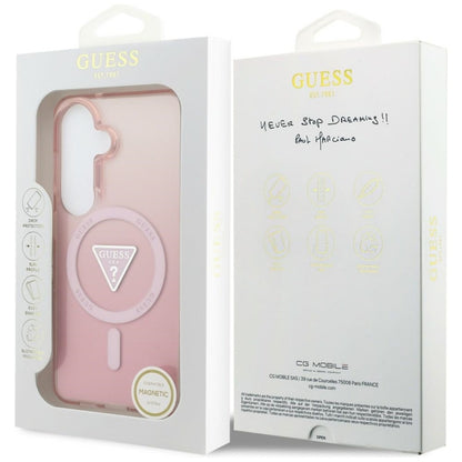 Guess IML Gradient Triangle MagSafe dėklas – Samsung Galaxy S26 (Rožinis)