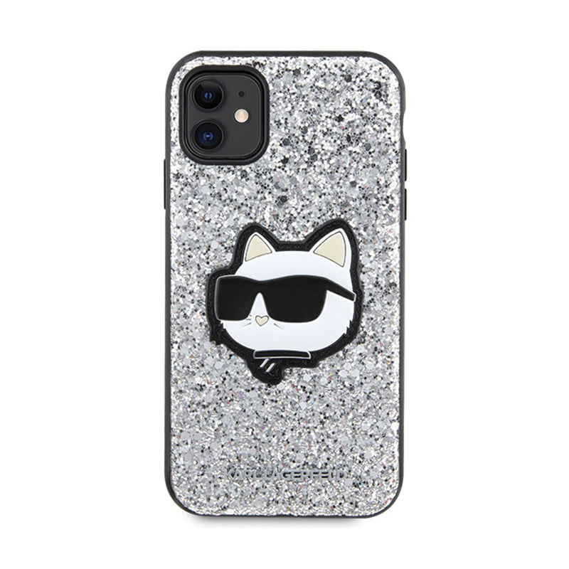 Karl Lagerfeld NFT Glitter Choupette Patch – dėklas, skirtas iPhone 11 (sidabrinis)