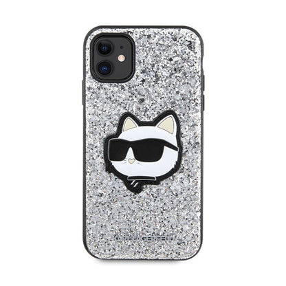 Karl Lagerfeld NFT Glitter Choupette Patch – dėklas, skirtas iPhone 11 (sidabrinis)
