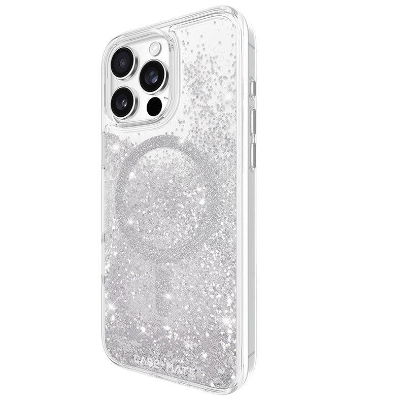 Case-Mate Waterfall MagSafe – Dėklas skirtas iPhone 16 Pro Max (Sidabrinis)
