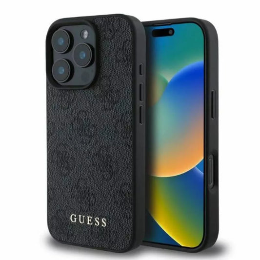 Guess 4G Classic – dėklas, skirtas iPhone 16 Pro (juodas)