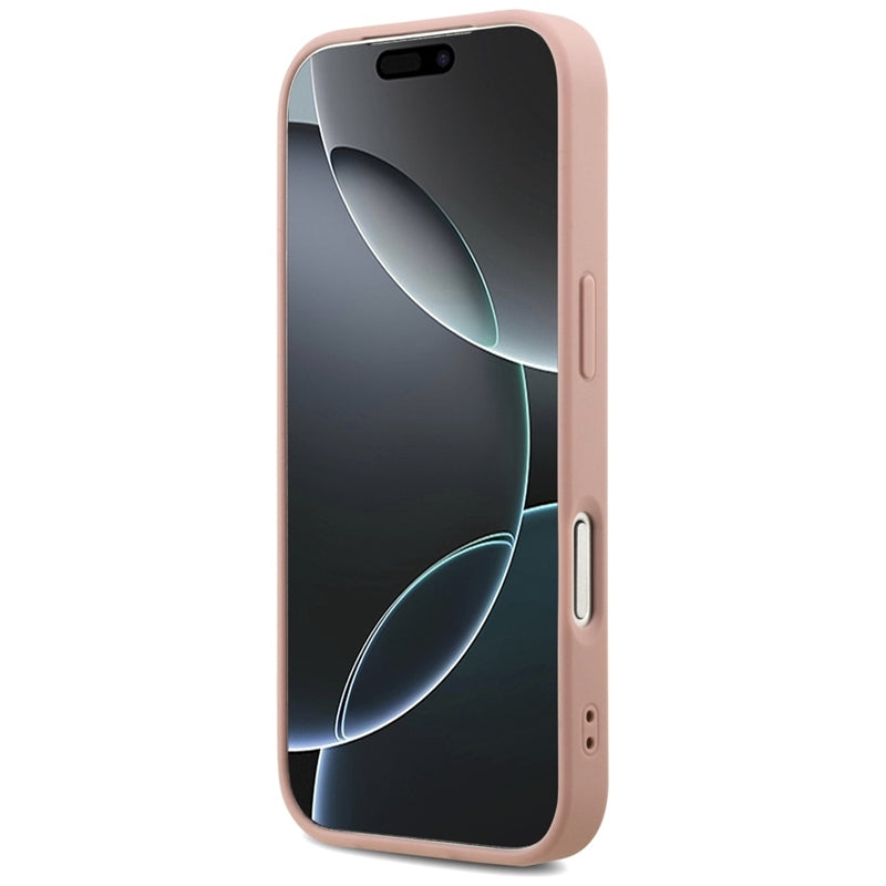 Guess Fixed Glitter Big 4G - Dėklas iPhone 17 Pro (rožinis)