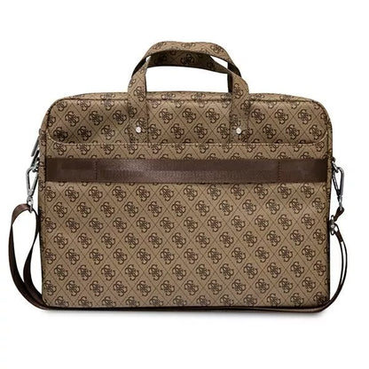 Guess Saffiano 4G Triangle Logo kompiuterio krepšys – nešiojamojo kompiuterio krepšys 15”/16” (ruda)