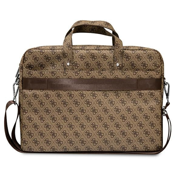 Guess Saffiano 4G Triangle Logo kompiuterio krepšys – nešiojamojo kompiuterio krepšys 15”/16” (ruda)