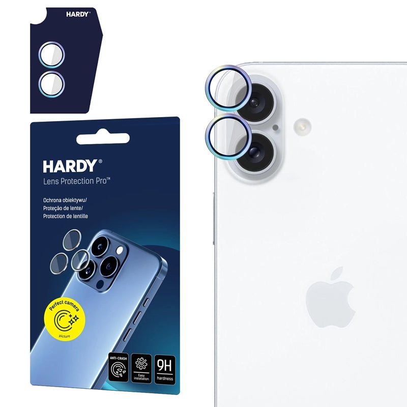 3mk HARDY Objektyvo apsauga Pro - Kameros objektyvo stiklas, skirtas iPhone 17 (Vaivorykštė)