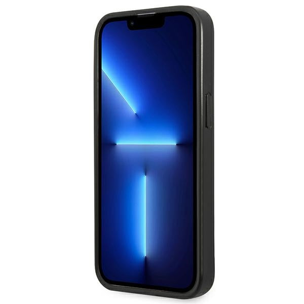 Guess Saffiano trikampio logotipas dėklas – „iPhone 13“ dangtelis (sidabras)