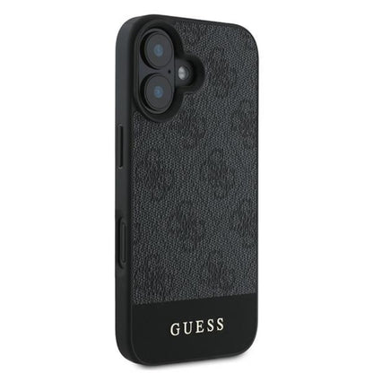 Guess 4G Bottom Stripe – dėklas, skirtas iPhone 16 (pilkas)
