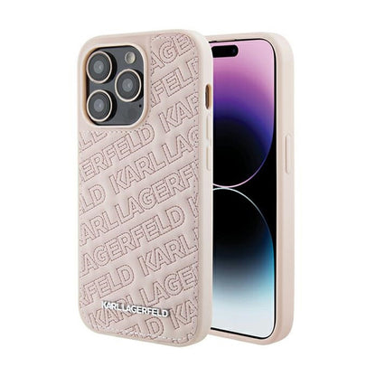 Karl Lagerfeld Quilted K Pattern – „iPhone 15 Pro Max“ dėklas (rožinis)