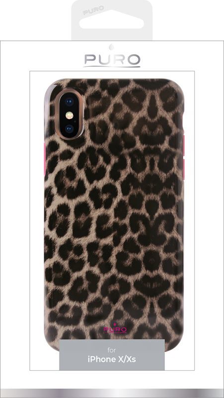 PURO Glam Leopard Cover – dėklas iPhone Xs / X (Leo 2)