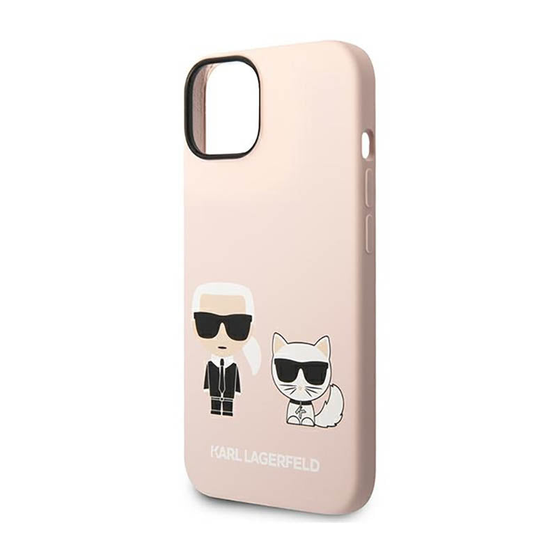 Karl Lagerfeld Liquid Silicone Karl & Choupette MagSafe – dėklas, skirtas iPhone 14 Plus (rožinės spalvos)