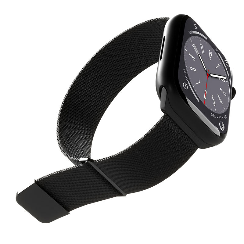 Puro Milanezės magnetinė nerūdijančio plieno apyrankė, skirta Apple Watch 38/40/41/42 mm (Juoda)