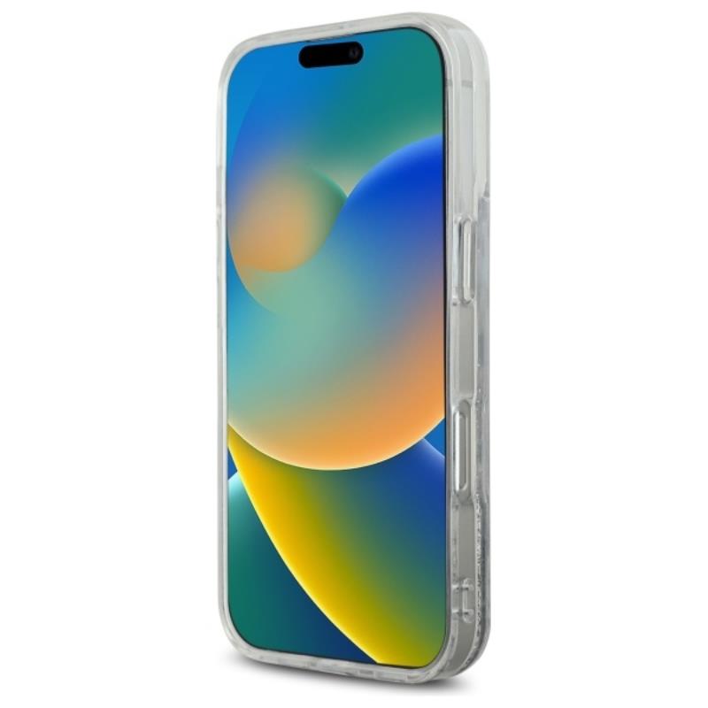 Karl Lagerfeld Liquid Glitter Choupette Head MagSafe - dėklas iPhone 16 (skaidrus)