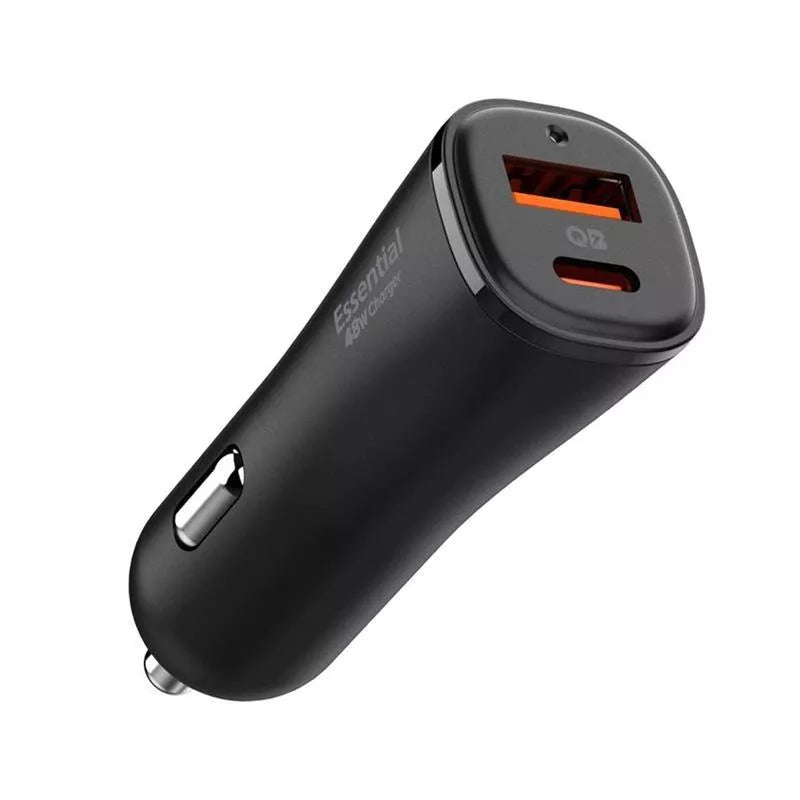 Spigen ArcStation Essential EV482 – Automobilinis įkroviklis USB-C ir USB-A su PD + QC3.0 48W (Juoda)