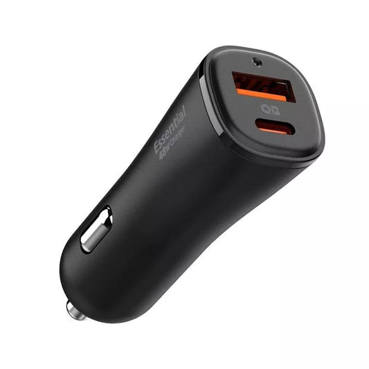 Spigen ArcStation Essential EV482 – Automobilinis įkroviklis USB-C ir USB-A su PD + QC3.0 48W (Juoda)