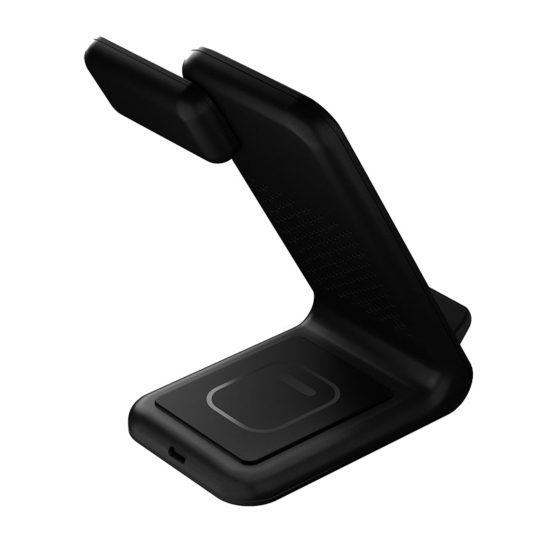 STM ChargeTree Swing 3-in-1 įkrovimo stotelė telefonui, „AirPods“, „Apple Watch“ – Juoda