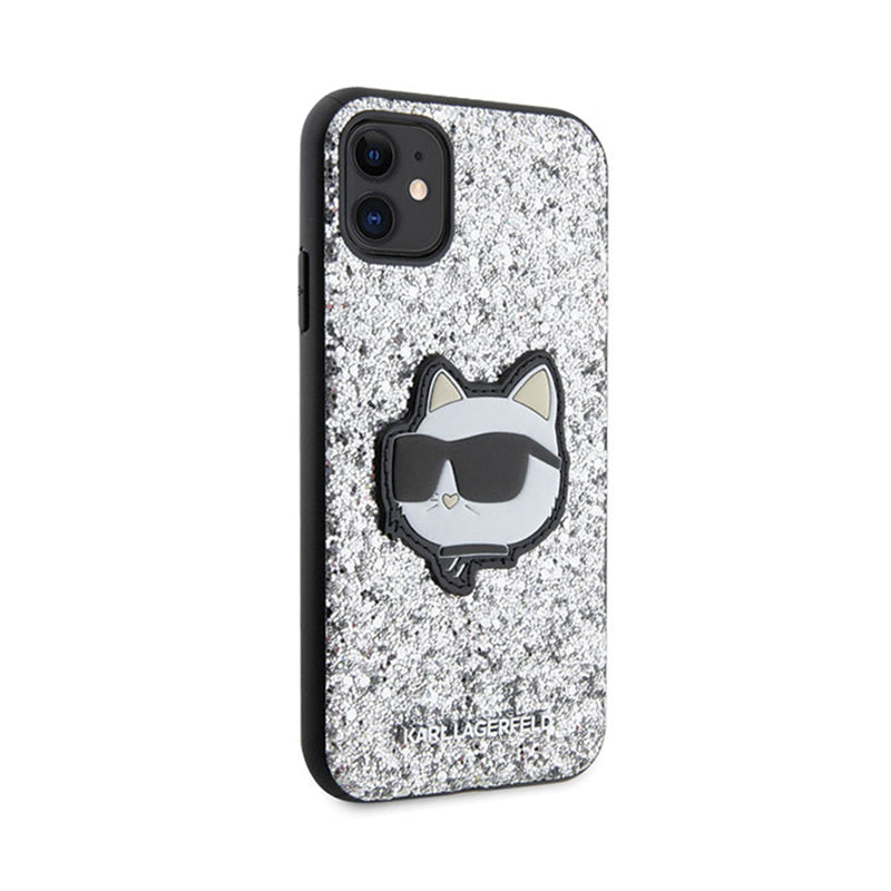 Karl Lagerfeld NFT Glitter Choupette Patch – dėklas, skirtas iPhone 11 (sidabrinis)