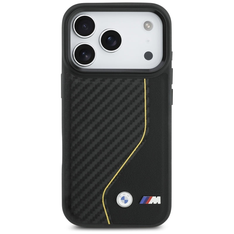 BMW M Carbon Line & Logo MagSafe dėklas iPhone 17 Pro (geltonas)