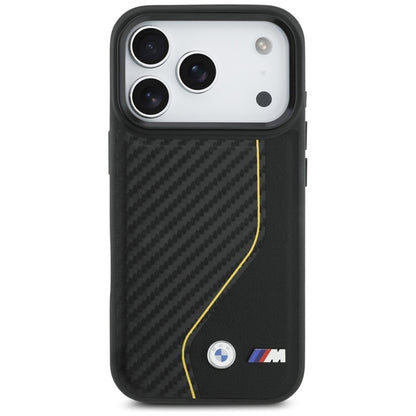 BMW M Carbon Line & Logo MagSafe dėklas iPhone 17 Pro (geltonas)