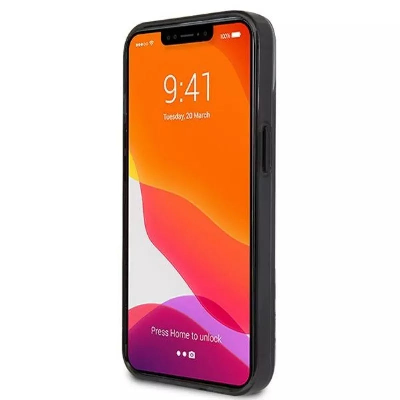 Karl Lagerfeld Choupette Head – dėklas, skirtas iPhone 13 mini (skaidrus / juodas rėmelis)