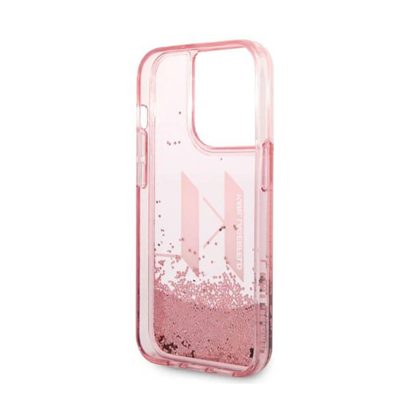 Karl Lagerfeld Liquid Glitter Big Logo dėklas – dėklas iPhone 14 Pro (rožinis)