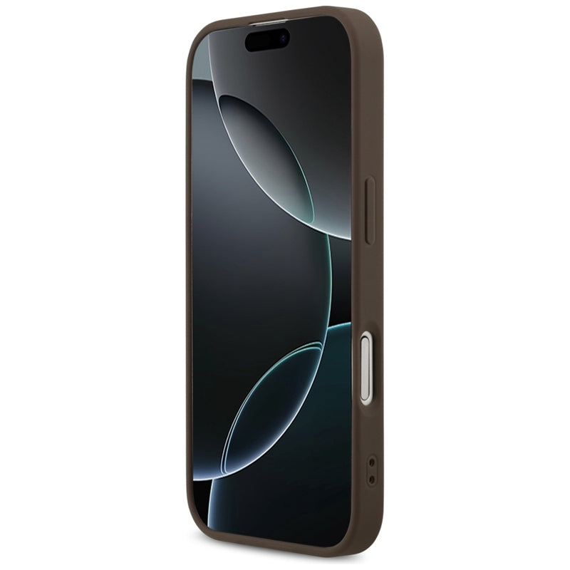 Guess 4G Printed Stripes MagSafe dėklas iPhone 17 (rudos spalvos)