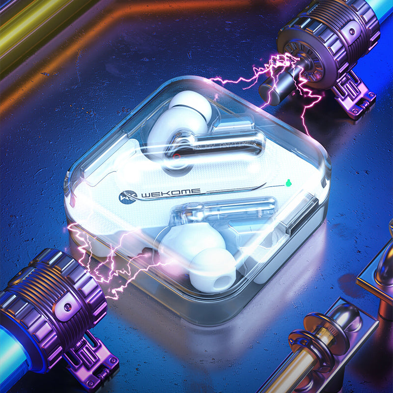 WEKOME V51 Vanguard Series – „Bluetooth V5.1“ TWS belaidės ausinės su įkrovimo dėklu (juodos)