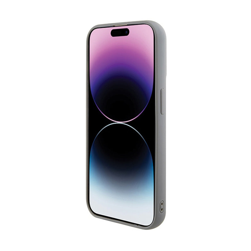 Guess Sequin Script Metal – dėklas, skirtas „iPhone 15 Pro Max“ (sidabro spalvos)