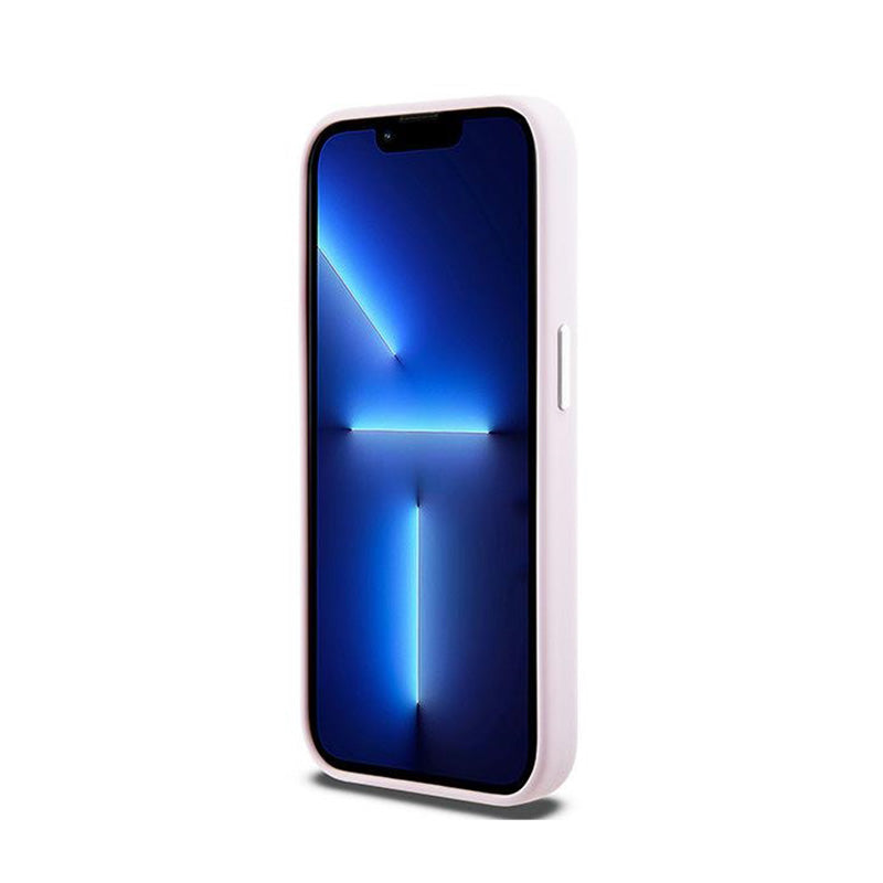 DKNY Liquid Silicone Small Metal Logo MagSafe - dėklas iPhone 14 Pro (rožinis)