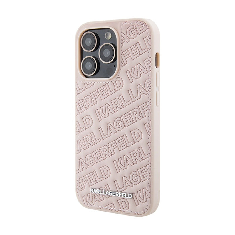 Karl Lagerfeld Quilted K Pattern – „iPhone 15 Pro Max“ dėklas (rožinis)
