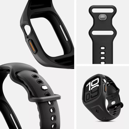 Spigen Liquid Air Pro – dirželis su dėklu, skirtu Apple Watch 10 46 mm (matinė juoda)
