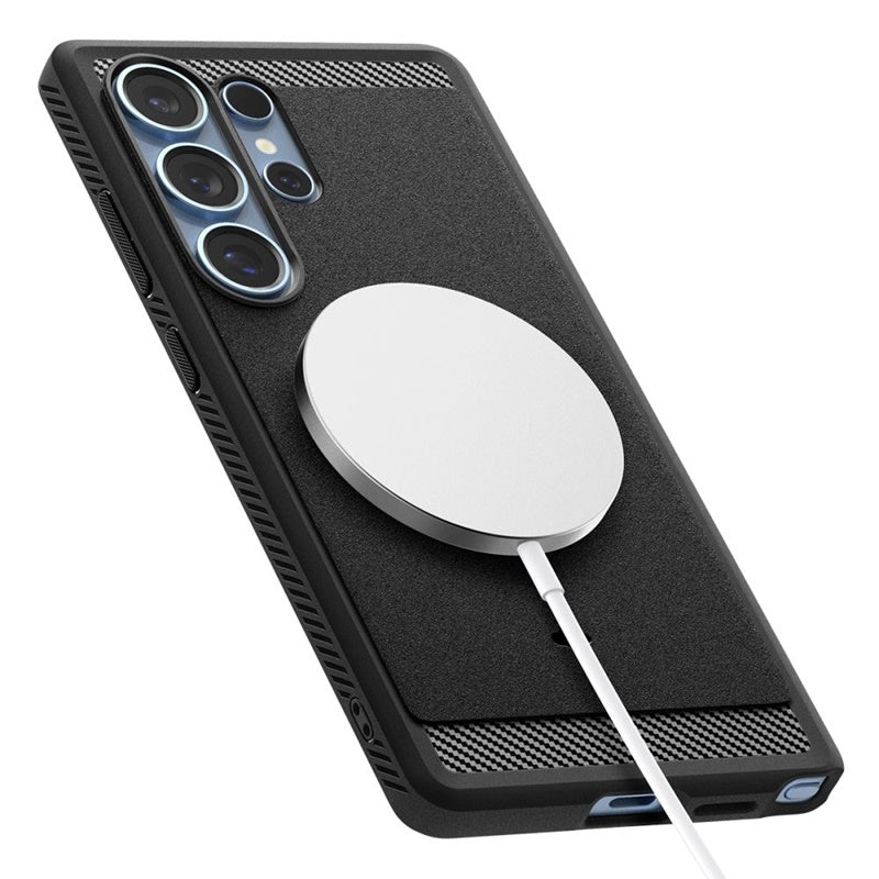 Spigen Rugged Armor Mag MagSafe – Dėklas, skirtas „Samsung Galaxy S25 Ultra“ (matinis juodas)