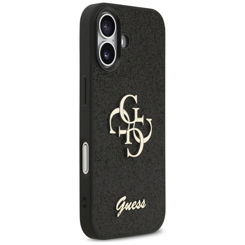 Guess Fixed Glitter Big 4G - Dėklas iPhone 17 (juodas)