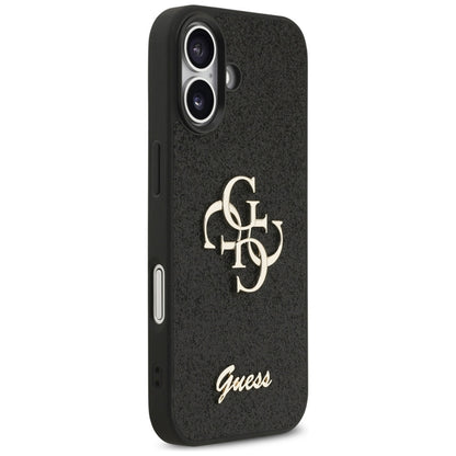 Guess Fixed Glitter Big 4G - Dėklas iPhone 17 (juodas)