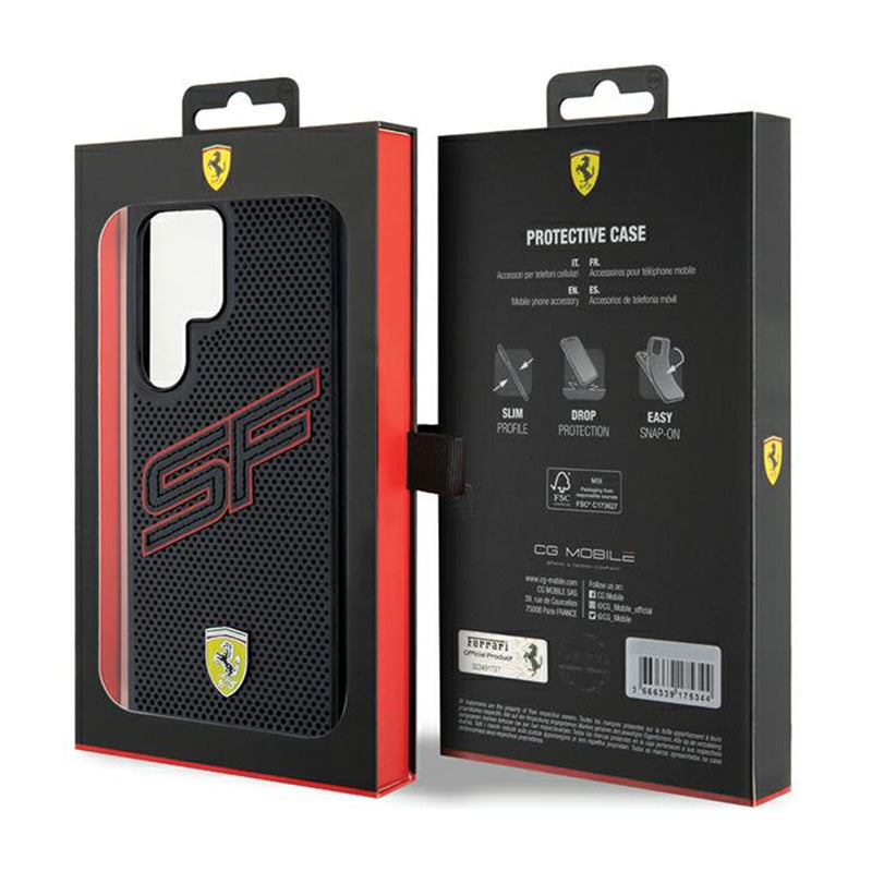 Ferrari Big SF Perforated – dėklas Samsung Galaxy S24 Ultra (juodas)