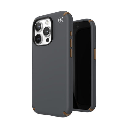 Speck Presidio2 Pro Magsafe - iPhone 15 Pro dėklas (anglies pilka / vėsi bronza / balta)