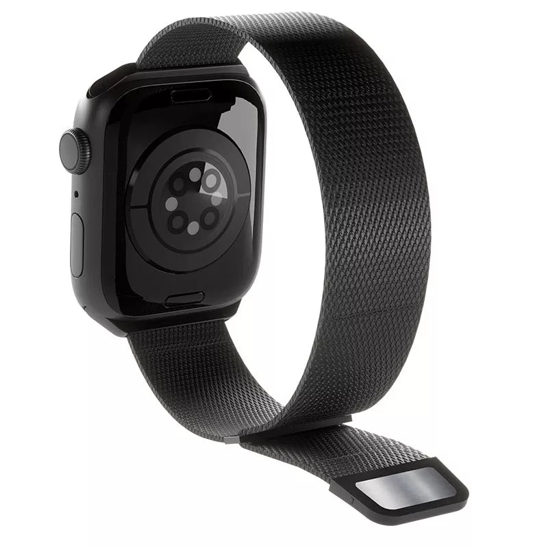 Puro Milanezės magnetinė nerūdijančio plieno apyrankė, skirta Apple Watch 38/40/41/42 mm (Juoda)