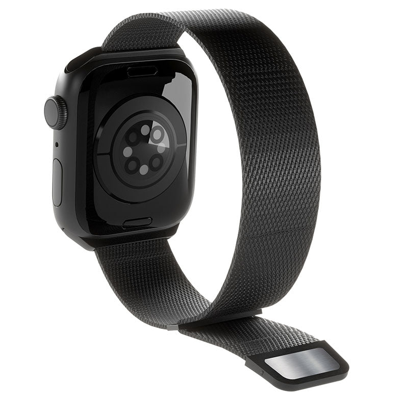 Puro Milanezės magnetinė nerūdijančio plieno apyrankė, skirta Apple Watch 38/40/41/42 mm (Juoda)