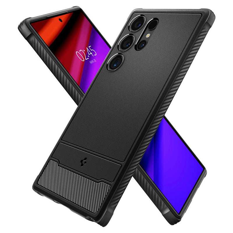 Spigen Rugged Armor - Dėklas skirtas Samsung Galaxy S24 Ultra (Matte Black)