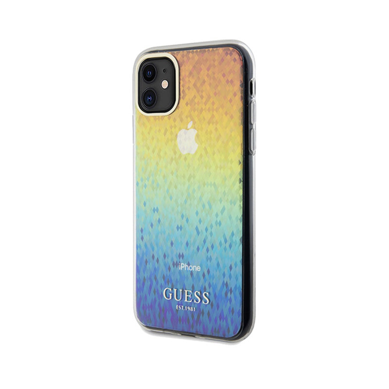 Guess IML Faceted Mirror Disco Vaivorykštinis – „iPhone 11“ dėklas (vaivorykštinis)