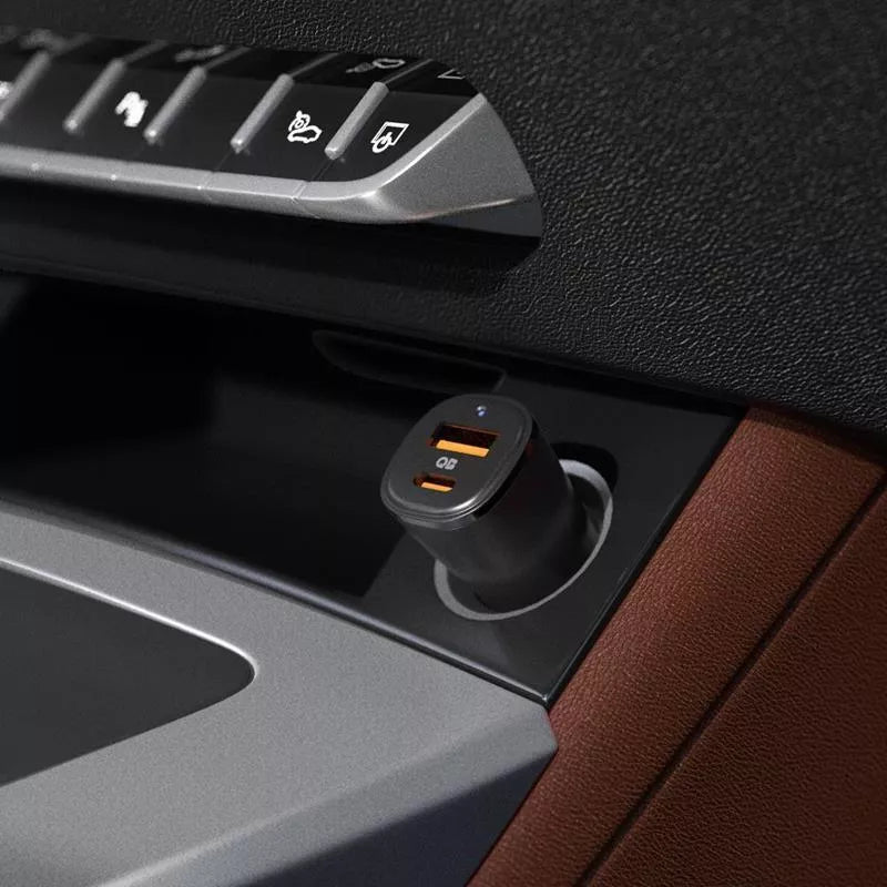 Spigen ArcStation Essential EV482 – Automobilinis įkroviklis USB-C ir USB-A su PD + QC3.0 48W (Juoda)