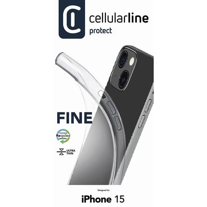 Cellularline Fine – dėklas, skirtas „iPhone 15“ (permatomas)