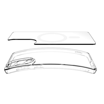 Spigen Ultra Hybrid Mag MagSafe - dėklas, skirtas Samsung Galaxy S25 Edge (skaidrus / baltas)