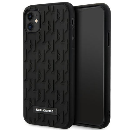 Karl Lagerfeld Monogram 3D raštas – dėklas iPhone 11 (juodas)