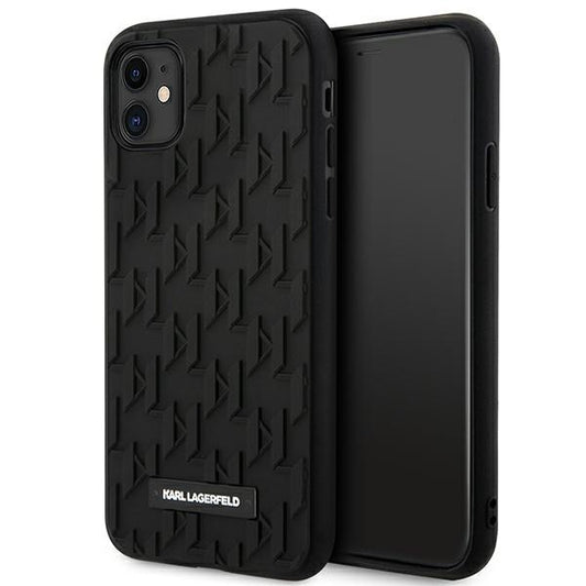 Karl Lagerfeld Monogram 3D raštas – dėklas iPhone 11 (juodas)