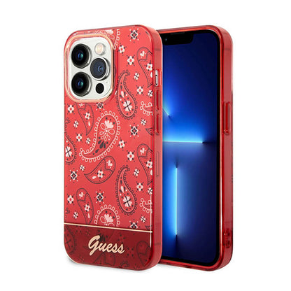 Guess Bandana Paisley – Dėklas iPhone 14 Pro Max (raudonas)