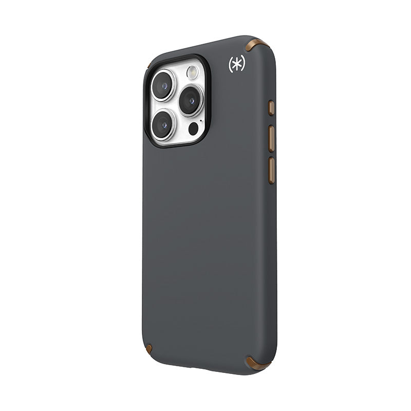 Speck Presidio2 Pro Magsafe - iPhone 15 Pro dėklas (anglies pilka / vėsi bronza / balta)