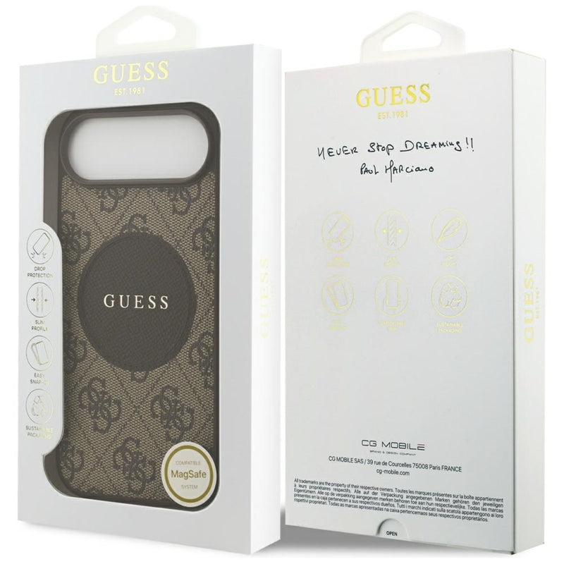 Guess 4G Circle Classic Logo MagSafe – Dėklas iPhone Air (Ruda)