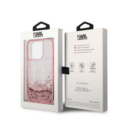Karl Lagerfeld Liquid Glitter Big Logo dėklas – dėklas iPhone 14 Pro (rožinis)