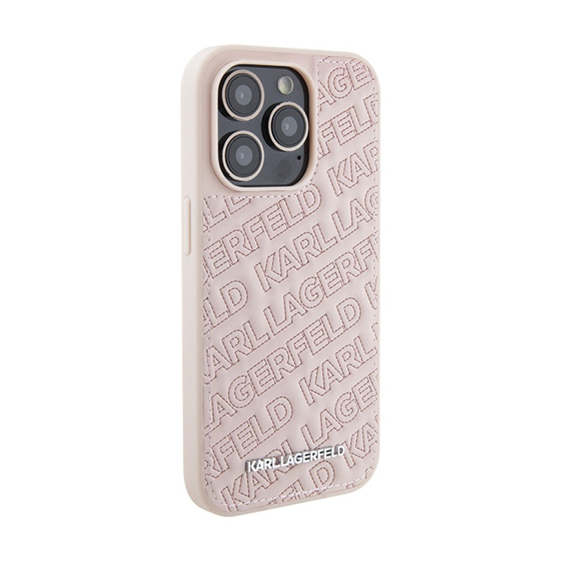Karl Lagerfeld Quilted K Pattern – „iPhone 15 Pro Max“ dėklas (rožinis)